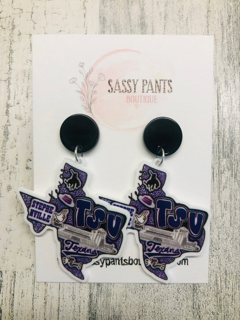 Tarleton State University TSU Texans Texas Earrings NEW